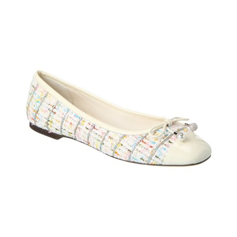 ModubaJimmy Choo Elme 트위드 & 페이턴트 플랫