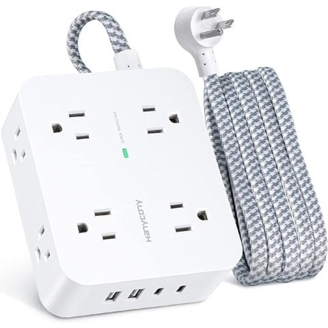 ModubaHANYCONY 6ft USB-C 멀티탭 6피트 서지 프로텍터