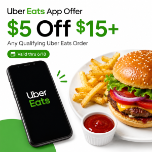 Uber Eats 주문 $5 할인