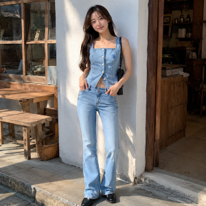 데님 벨트 미디 원피스 $41.65