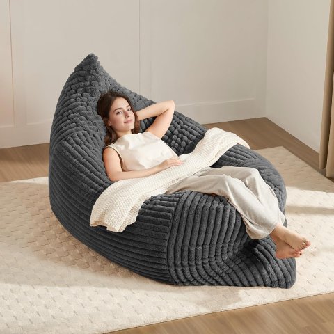 Moduba3in1 대형 빈백 소파 다크그레이