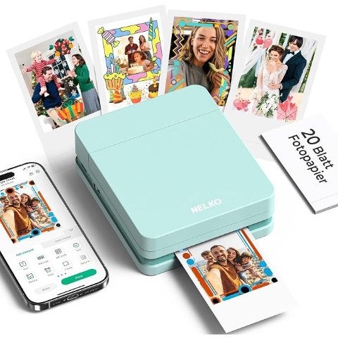 ModubaPP01 2x3 포터블 무선 스마트폰 포토 프린터 그린