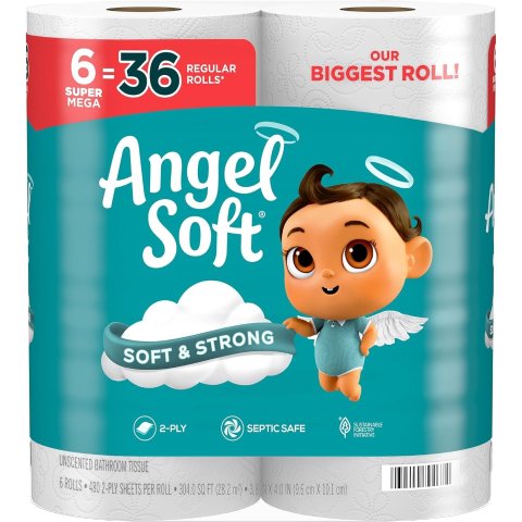 ModubaAngel Soft 화장지 슈퍼메가 6롤
