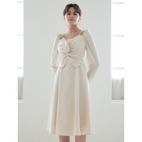 ModubaWe’Dee WED 화이트 슬링 매듭 드레스