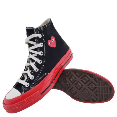 ModubaComme Des Garcons X CDG 플레이 컨버스 하이탑 스니커즈