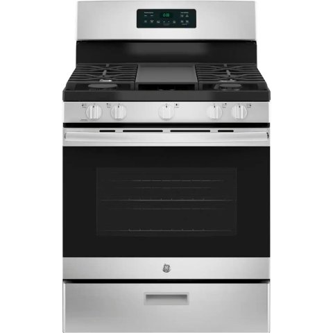 ModubaGE 30인치 5버너 5.0 Cu.Ft 프리스탠딩 가스레인지 스테인리스 JGBS66REKSS