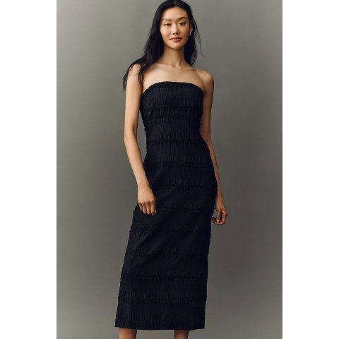 ModubaBy Anthropologie 틸다 스트랩리스 텍스처드 드레스
