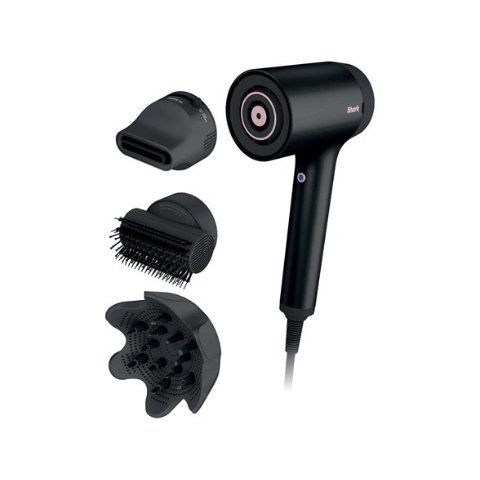 ModubaShark HyperAIR HD125CO 헤어 드라이어 IQ 2-in-1 콘센트레이터 + 회전 핫에어 브러시 블랙 (스크래치 & 덴트)