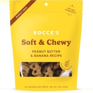 최저가: Bocce's Bakery 피넛버터 바나나 강아지 간식