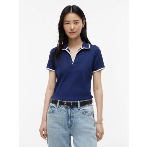 Moduba팁드 스플릿 플래킷 스트레치 폴로