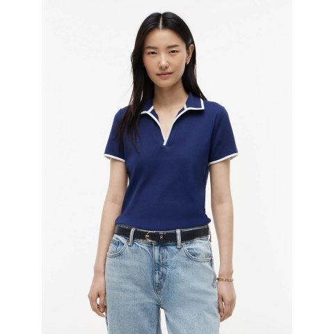 Moduba팁드 스플릿 플래킷 스트레치 폴로