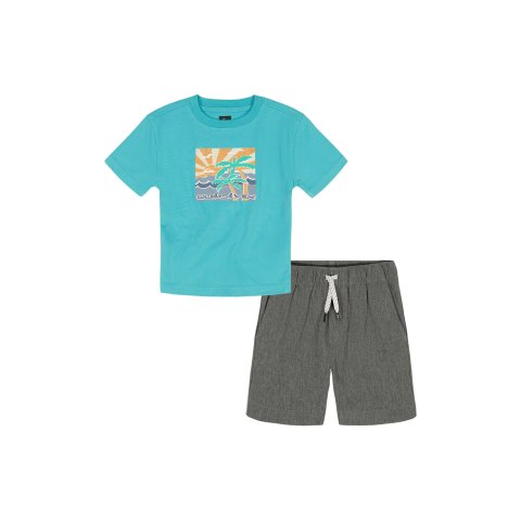 ModubaQuiksilver 키즈 그래픽 티셔츠 스트링 쇼츠 세트