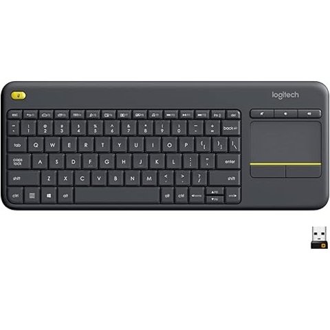 ModubaK400 Plus 무선 터치 TV 키보드 내장 터치패드 블랙