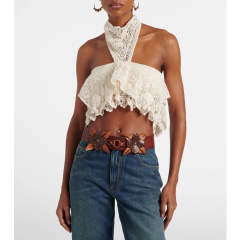 ModubaIsabel Marant 던벨 크로셰 홀터넥 크롭탑