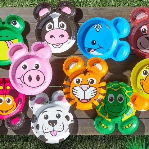 ModubaHefty Zoo Pals 파티 에디션 종이접시 20매입