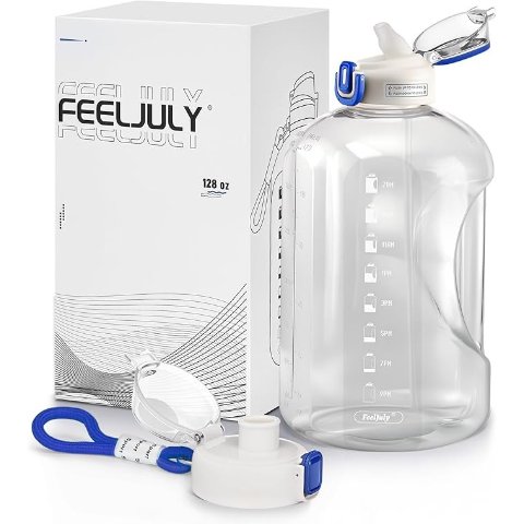 ModubaFeeljuly 하프 갤런 빨대 물병