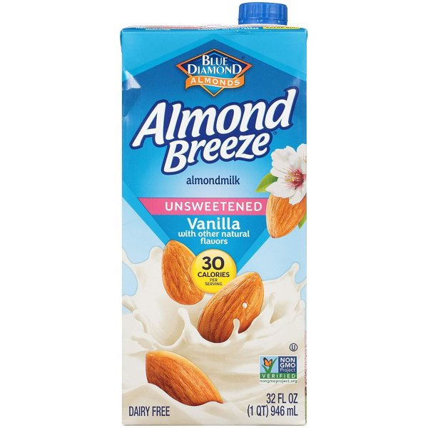 Almond Breeze 무가당 바닐라 아몬드밀크 32oz 12팩